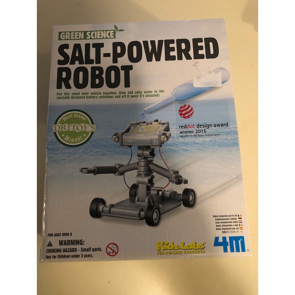 NEW 4M Green Science Salt Water Powered Robot Kit Energy Robotics